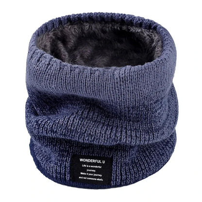 Winter Scarf for Men Fleece Ring Bandana Knitted Warm Solid Scarf Women Neck Warmer Thick Cashmere Hot Handkerchief Ski Mask
