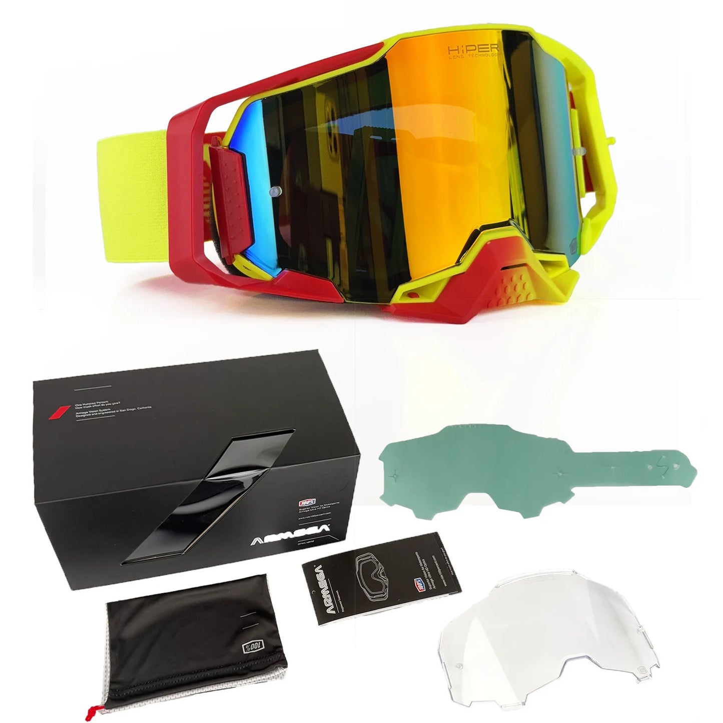 Professional Sports Goggles Windproof Dustproof Anti Fog for Motorcycle Cycling Skiing OTG Over The Glasses UV Protection Lens