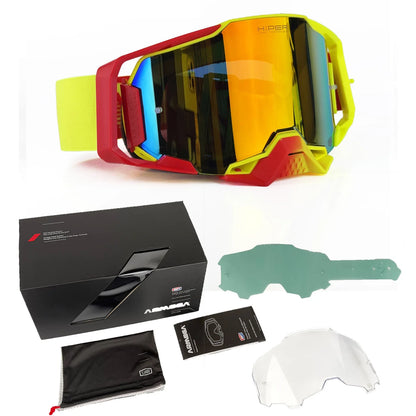 Professional Sports Goggles Windproof Dustproof Anti Fog for Motorcycle Cycling Skiing OTG Over The Glasses UV Protection Lens