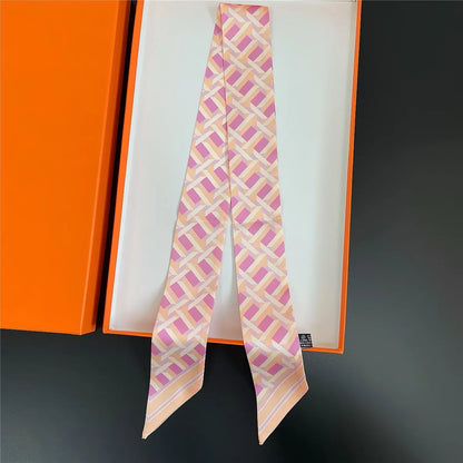 Luxury Brand Horse Bag Scarf 2024 New Design Womens Silk Scarf Fashion Head Scarf Headwear Long Skinny Scarves Bag Accessories