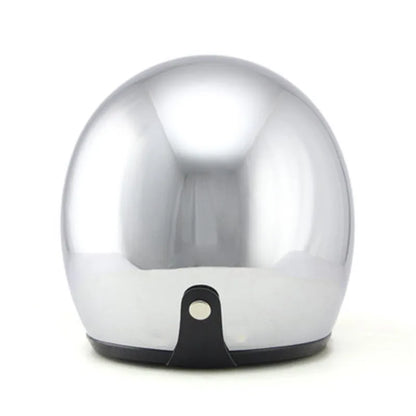 HOT Unique Silver Plating Open Face Retro Motorcycle Helmet Vintage Moto Chrome Helmet Sliver Jet Moto 3/4 Half Casco Casque