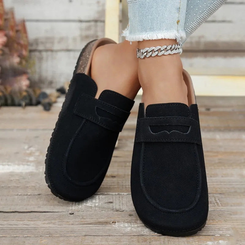 Smile Summer Fashion Women Mules Cork Clogs Slippers New Men Suede Clogs Slippers Outdoor Beach Sandals Nonslip Home Shoes Women