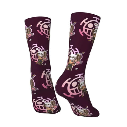 Fashion Men's Socks Harajuku Tony Tony Choppers Sock Luffys Zoros Trafalgar Law Anime Women's Socks Spring Summer Autumn Winter