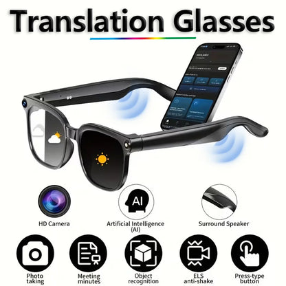 M02S smart glasses 8MP camera real-time translation and navigation Bluetooth call AI glasses, suitable for business work