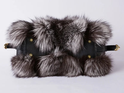 Winter Fox Fur Bag Women's Fur Bag Fashion Fur Handbag Ladies Bags Purses Women Shoulder Bag Real Silver Fox Fur Messenger Bags
