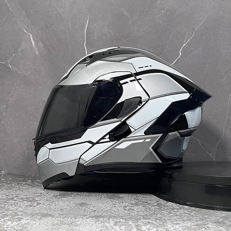 Full Face Motorcycle Helmet for Men and Women - Dual Lens Anti-Fog All Season Riding