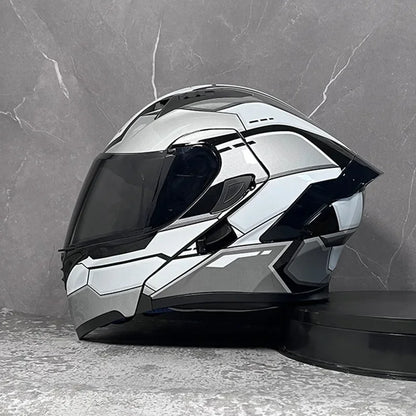 Full Face Motorcycle Helmet for Men and Women - Dual Lens Anti-Fog All Season Riding