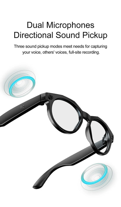 AI Smart Glasses 800W Pixel 4K HD Camera Recording Sunglasses Call WIFI Transmission Voice Assistant Smart Translation Glasses