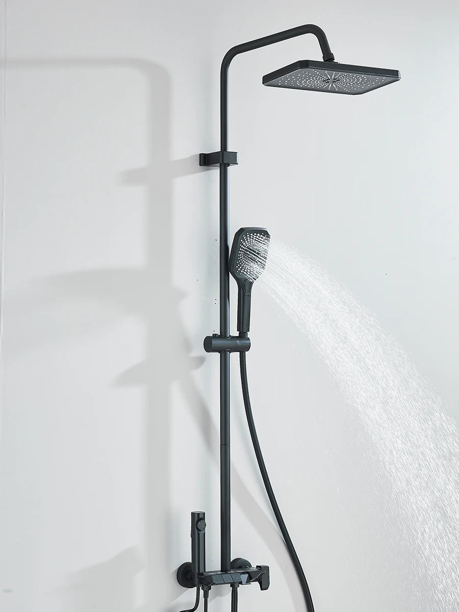 4-way Piano Shower System With Rain Shower Bidet Faucet Hot Cold Water Mixer For Bathroom Shower Kit