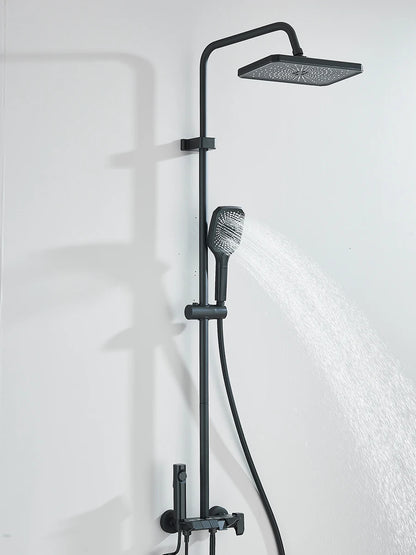 4-way Piano Shower System With Rain Shower Bidet Faucet Hot Cold Water Mixer For Bathroom Shower Kit