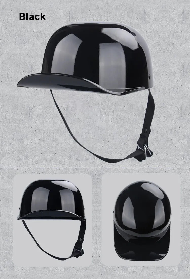 Uchoose Baseball Cap Helmet Motorcycle Vintage Retro Helmets Summer Open Face Scooter Cruiser Chopper Gangster DS Men Women Kid