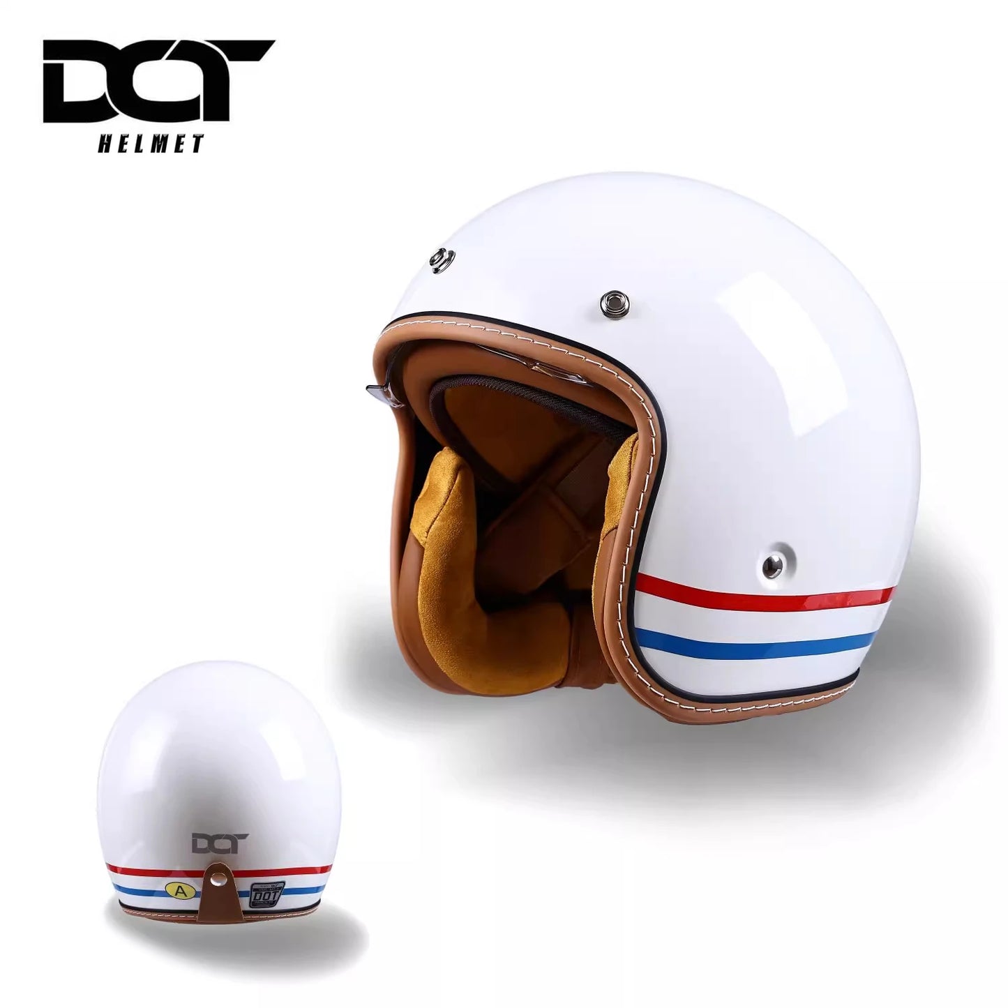 China 3C certification retro motorcycle helmet lightweight ventilation 3/4 cruise helmet unisex riding helmet.