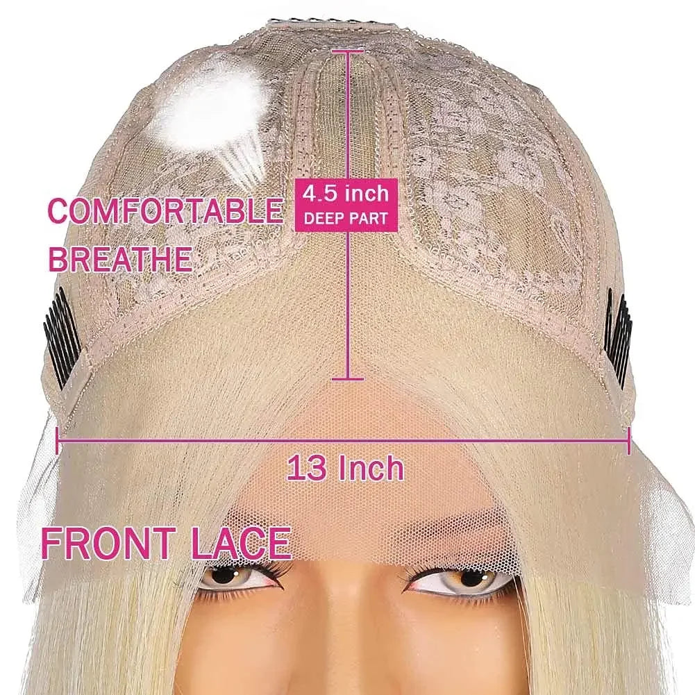 Ash Blonde Human Hair Wig Dark Roots Transparent Lace Frontal Human Hair Wigs 13x4 Lace Front Wigs with Baby Hair Pre Plucked Na