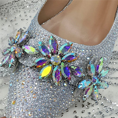 New Arrival African Women Shoes Decorated with Rhinestone Shoes for Women 2025 Designer Luxury Plus Size 43 Wedding Shoes Bride