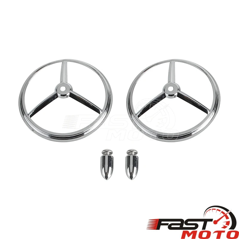 Motorcycle 7'' Headlight Bullet Trim Ring 4.5'' Auxiliary Fog Light Cover For Harley Touring Road King Dyna Softail Heritage
