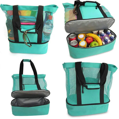 High Capacity Women Mesh Transparent Bag Double-layer Heat Preservation Large Picnic Beach Bags