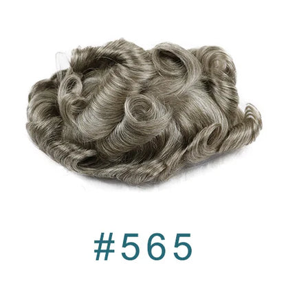 26mm Loose Curly 0.06mm Natural Hairline Men Toupee Ultra Thin Skin Full VLoop 1B80 613# Blonde Male Human Hair Prosthesi System