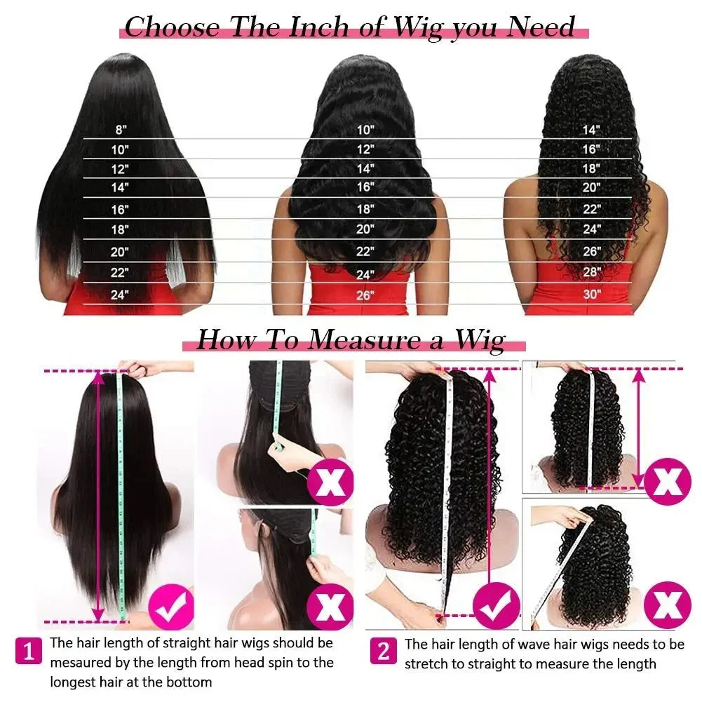 40 30 Inch Bone Straight 13x6 HD Lace Frontal Human Hair Wig Straight 13x4 Transparent Lace Front Wig Pre Plucked Glueless