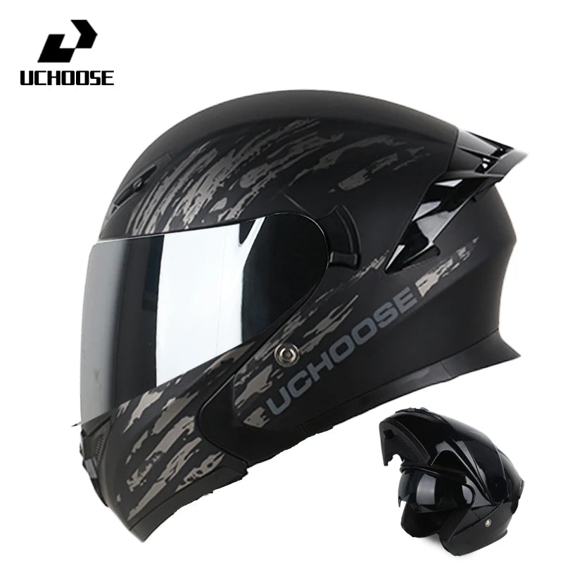 High Quality DOT Motorcycle Helmet Four Seasons Motocross Racing Modular Flip Up Casco Moto Men Women Off Road Helmet Unmasked