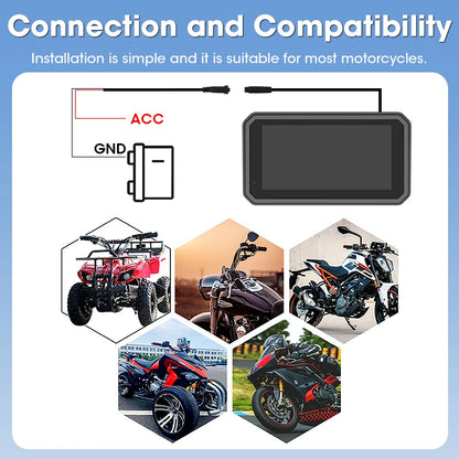 6.25 Inch Portable Quick Disassembly Motorcycle Carplay Android Auto GPS for Moto Navigation IP67 Waterproof IPS Display TPMS