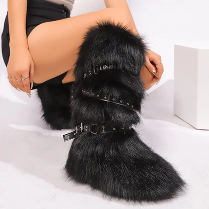 Y2K Fury Snow Boots 2024 New Winter 50cm High Helper Sleeve Fury Boots for Warm and Spicy Girls Fashion Snow Boots for Women