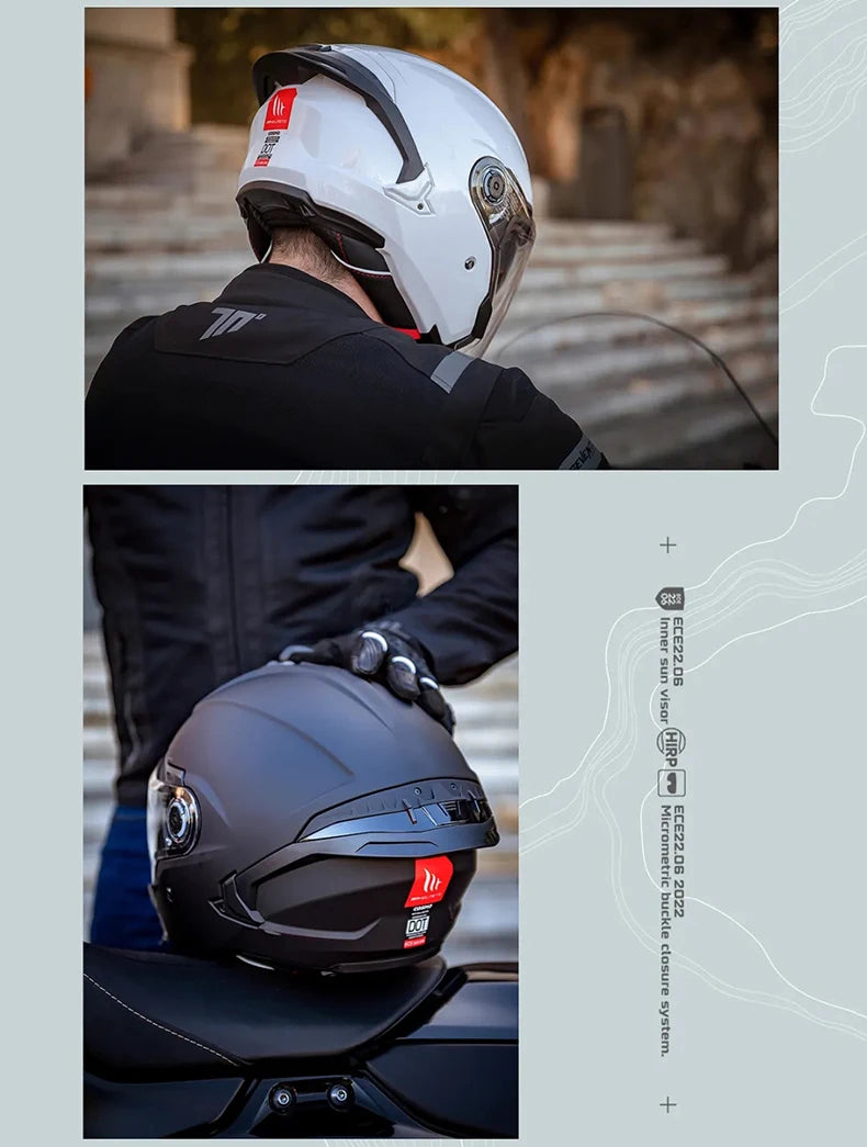 Spain MT Motorcycle Helmet ECE DOT Certification Half Helmet Men Capacete Cascos Para Moto 3/4 Open Face Casco Electric Motobike