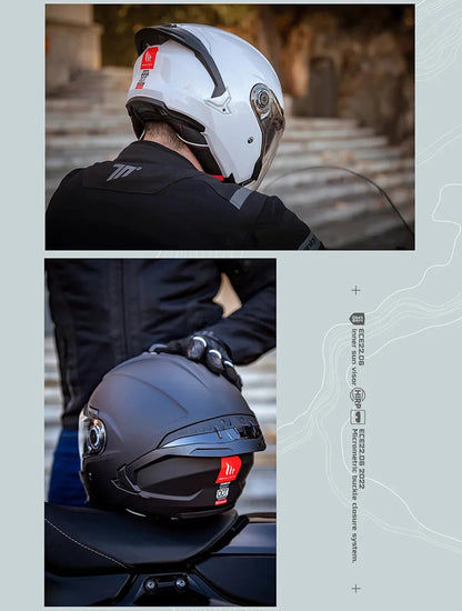 Spain MT Motorcycle Helmet ECE DOT Certification Half Helmet Men Capacete Cascos Para Moto 3/4 Open Face Casco Electric Motobike
