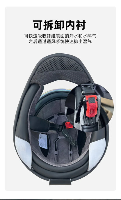 C-Ridng Genuine Carbon Fiber Adventure DOT Certified Modular Design Style Full Face Motorcycle Helmet with Dark Detachable Lens