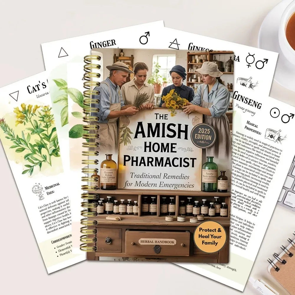 The Amish Home Pharmacist Families English 2025 Spiral Bound Herbal Remedies First Aid Health Guide Free Shipping