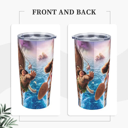 Moana and Pua Cartoon Movie Insulated Tumbler with Straws Stainless Steel Coffee Mugs Double Wall Car Bottle Cups 20oz