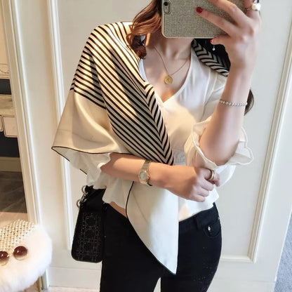 Luxury2025Square Silk Scarf for Women 90*90Hijab Hair Bands Neckerchief Female Satin Shawl Ribbon Headband Fashion Wraps