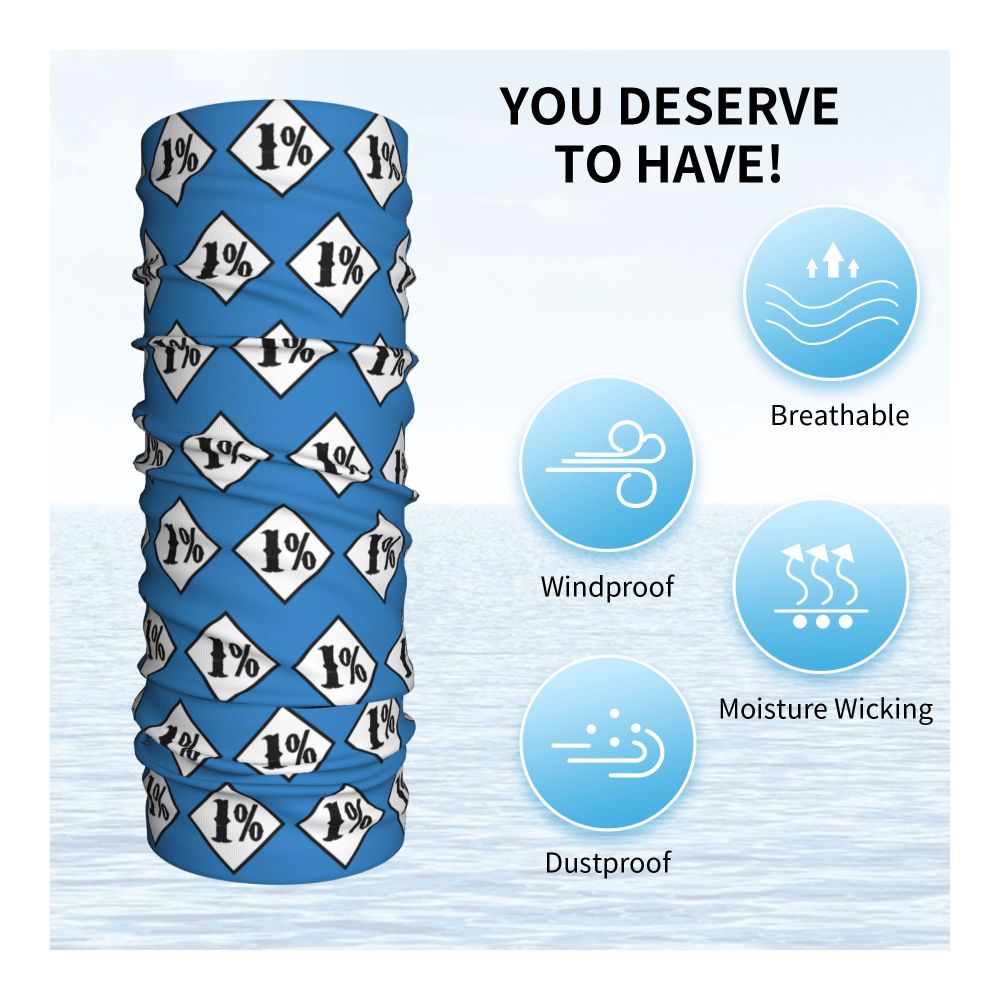 Custom 1 Percenter Essential Sons Bandana Neck Gaiter for Ski Camping Men Women Wrap Scarf TV Show Anarchy Headband Warmer