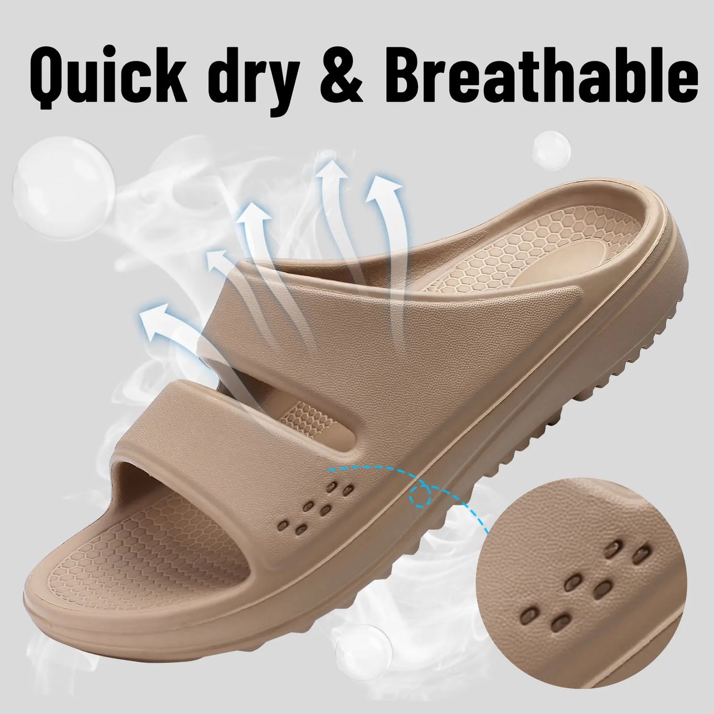 Kidmi Women Flat Sandals Women Slippers Outdoor Non-slip House Slippers Unisex Beach Slides Orthopedic Breath Soft Slippers