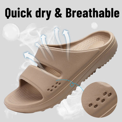 Kidmi Women Flat Sandals Women Slippers Outdoor Non-slip House Slippers Unisex Beach Slides Orthopedic Breath Soft Slippers