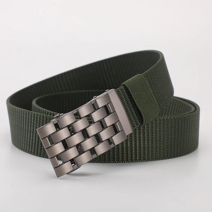 Men's Fabric Belt Nylon Canvas Automatic Belt Man Designer Belts Men Working Waistband Casual Men's Trousers Waist Belt ZX006