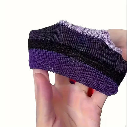 TRALOW Womens Socks Striped Knee High Socks Arm Warmer Fingerless Gloves Set Costume Accessories for Cosplay Christmas Punk