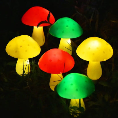 Solar mushroom string lights for garden and courtyard waterproof mushroom-shaped string lights for Amazon cross-border hot new p