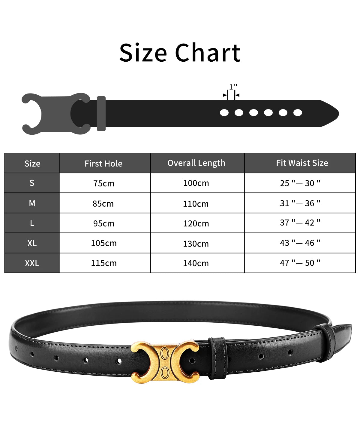 Luxury Women's Belt, Gold Buckle, Genuine Leather Belt, Fashion Style  Match with Jeans, Skirts, Top Quality Belt for Women