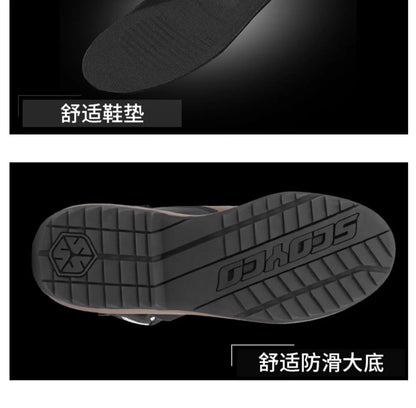 Retro Motorcycle Boots Cowhide Waterproof Mid-Calf Long riding Boots Men Women Riding Motocross Bota Motorbike Motocross Shoes