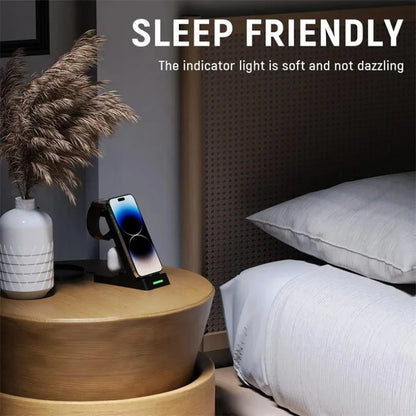 3 in 1 Wireless Charger Stand Fast Charging Station - for iPhone 17-12/X Apple Watch AirPods Samsung Galaxy S25/S23/S22 Charger