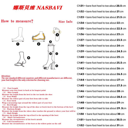 NASBAVI Summer Fashion Women Sandals Round Toe Chunky Heels 12cm Platform 3.5cm Zipper Crystal Plus Size 48 49 50 Party Shoes