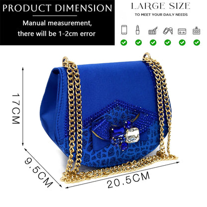 Venus Chan Nigerian Women Heel Party Shoes and Bag Set Royal Blue Colour Rhinestone Handbag Italian Design Wedding INS 2024