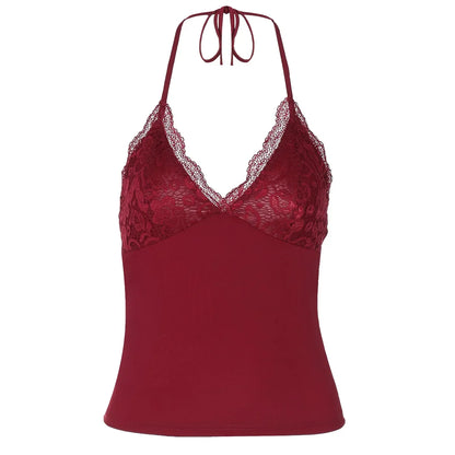 2025 New Fashion Tank Top Sexy Lace Backless Women Tops Strap Tank Top Sexy Women Clothing m