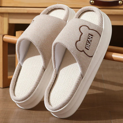 Platform Women's Slippers Flats Indoor Spring Summer Luxury Designer Shoes Girls Casual Soft Sole Cartoon Home Slides Elegant