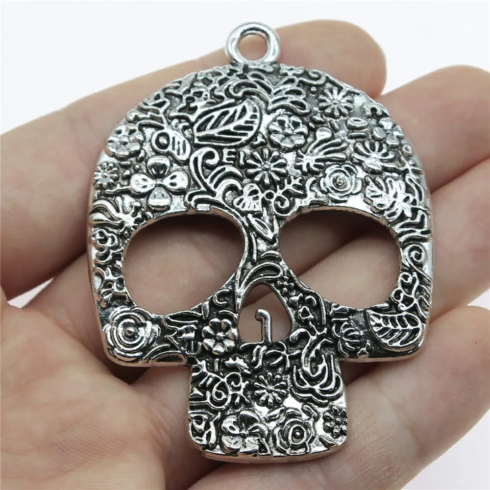 30Pcs/Bag 10 Styles Antique Silver Color Skull Skeleton Charms Pendant Diy Jewelry Accessories For Jewelry Making