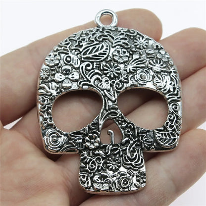 30Pcs/Bag 10 Styles Antique Silver Color Skull Skeleton Charms Pendant Diy Jewelry Accessories For Jewelry Making