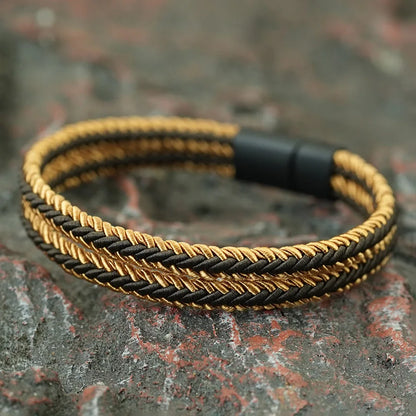 Noter New Pride Rainbow Braided Bracelet For Men Women Handmade Woven Rope Bangle Magnetic Clasp Wristband Versatile Jewelry