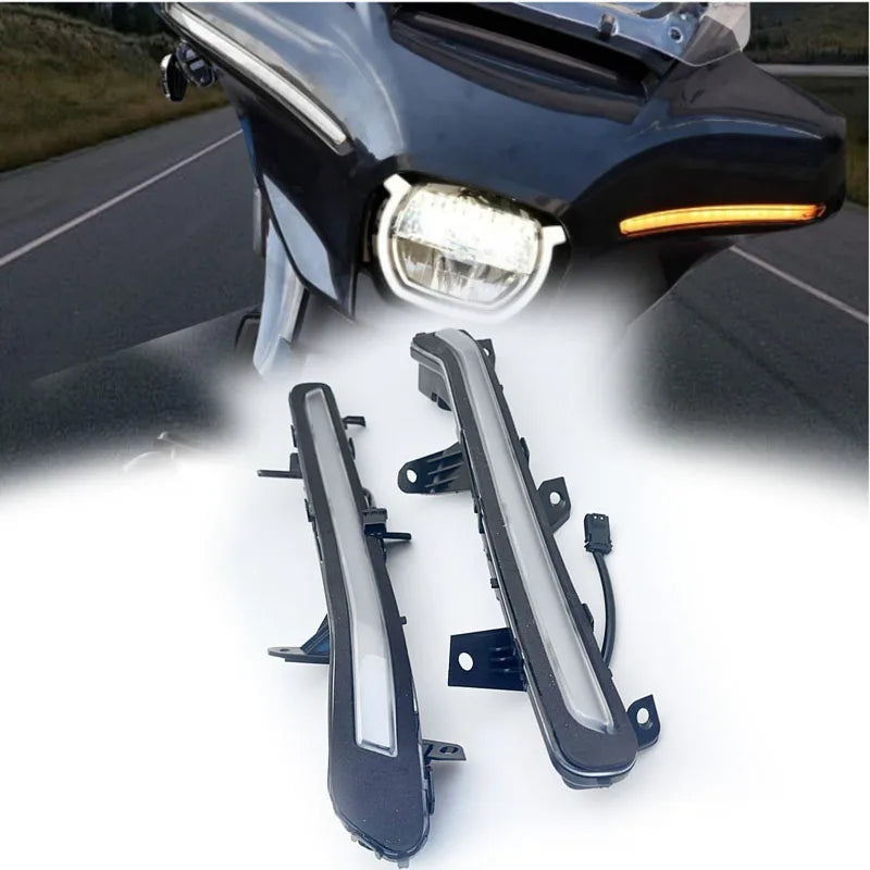Turn Signal Batwing Fairing Light Fit For Harley CVO Street Glide 2023-2024