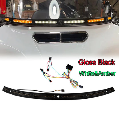 1X LED Windshield Trim For Harley Touring Electra Tri Glide Street Glide CVO 2014-2016 2017 2018 2019 2020 2021 2022 Models