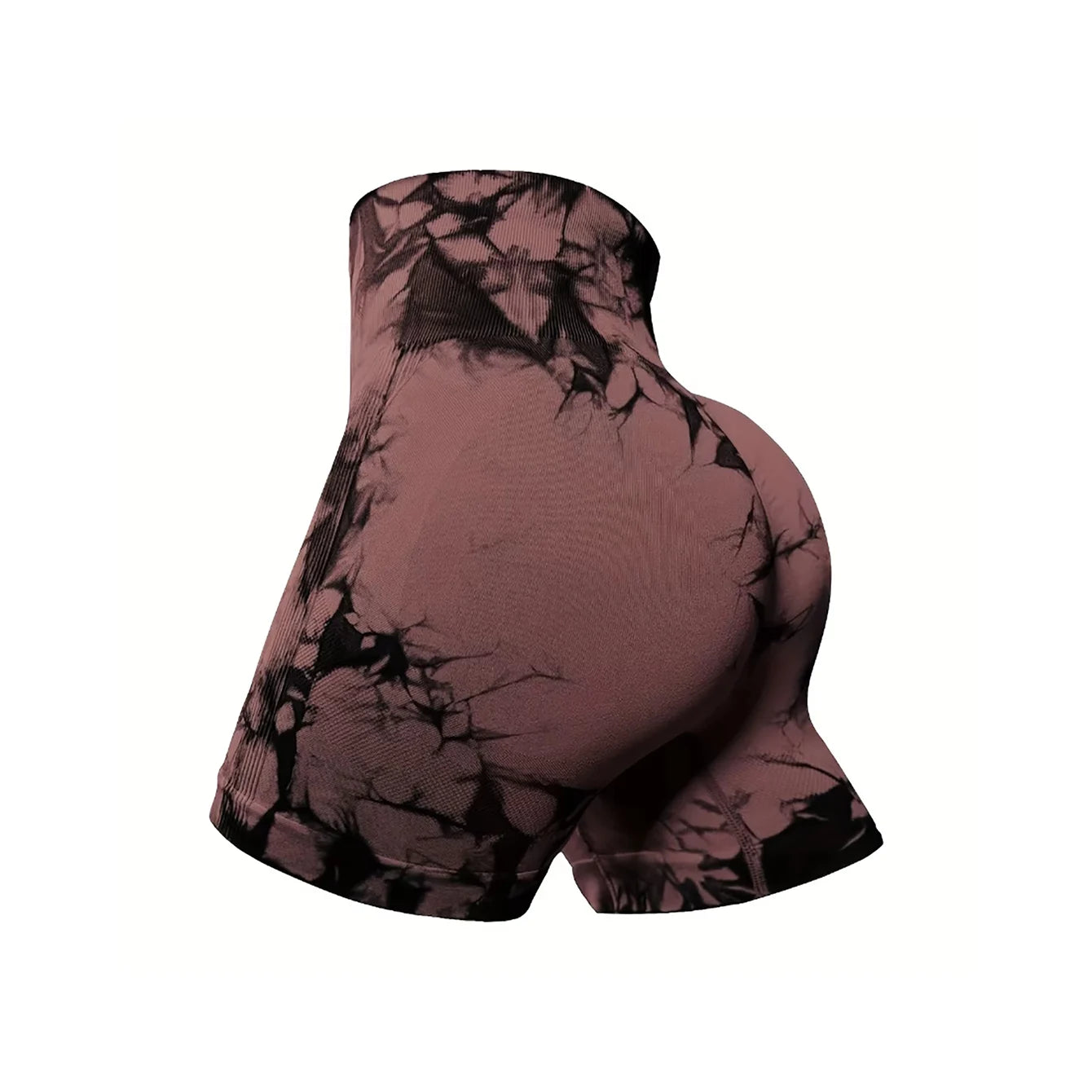 CZGUKE 3-PCS Women's Tie-Dye Yoga Fitness Shorts with Hip-Lifting Belt High-Waisted Seamless Cycling Pants Sports Shorts